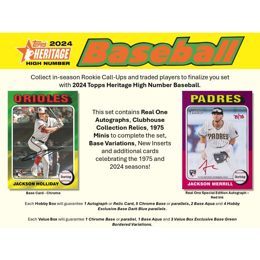 MLB 2024 TOPPS HERITAGE HIGH NUMBER HOBBY 1BOX : トレカショップ 