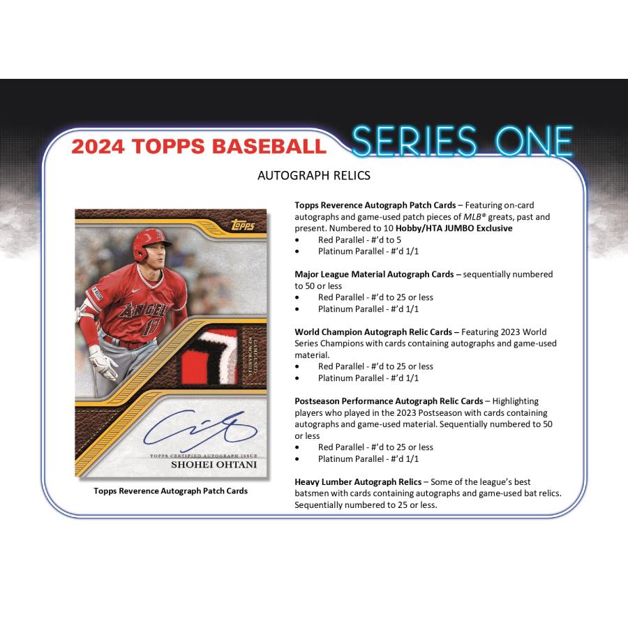 MLB 2024 TOPPS SERIES 1 BASEBALL HOBBY 1パック(12枚入り