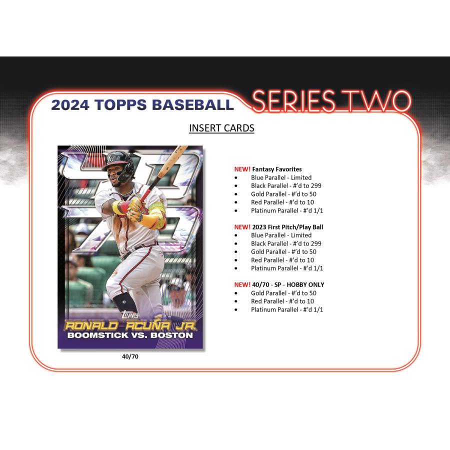 MLB 2024 TOPPS SERIES 2 BASEBALL JUMBO 1パック(40枚入り) : トレカ 