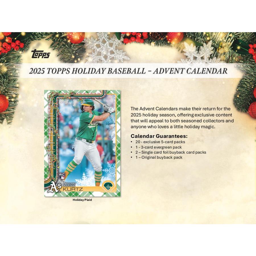 MLB 2025 TOPPS HOLIDAY ADVENT CALENDER 1BOX : トレカショップ CLEAR