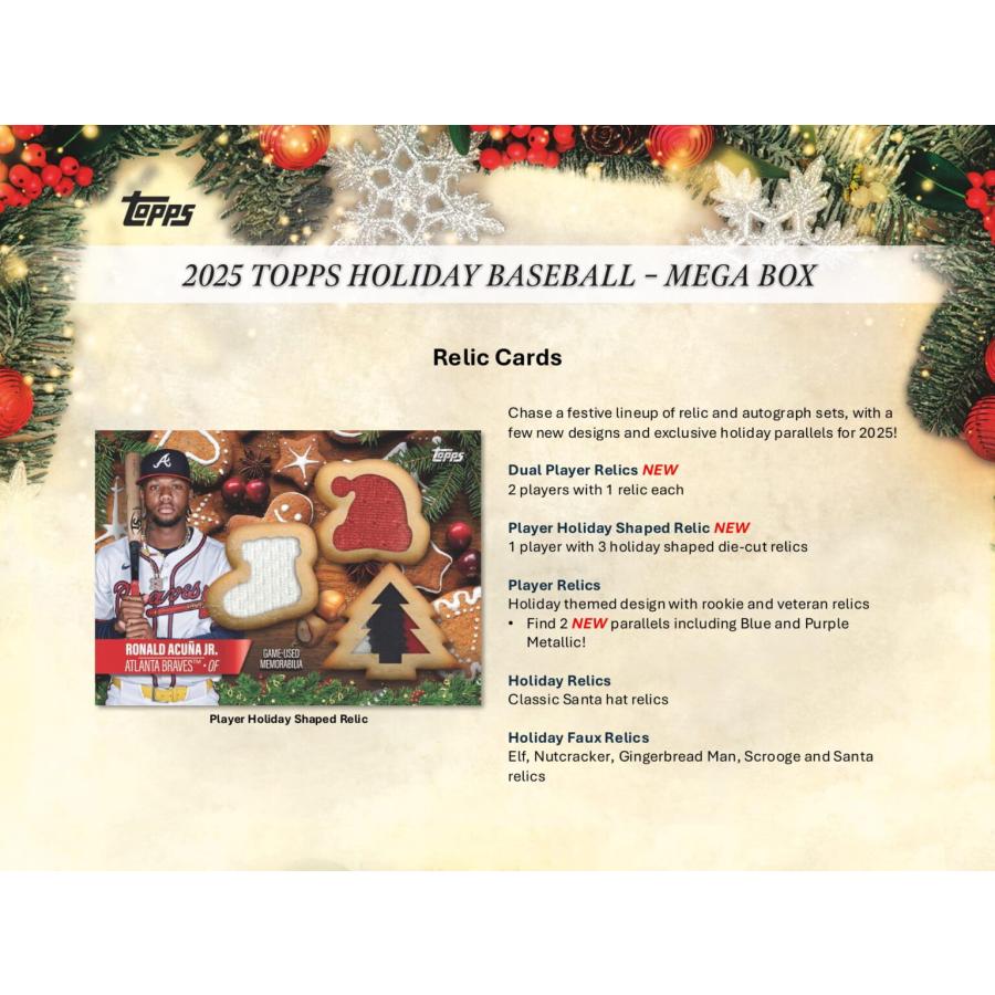 MLB 2025 TOPPS HOLIDAY MEGA BOX 1BOX : トレカショップ CLEAR FILE