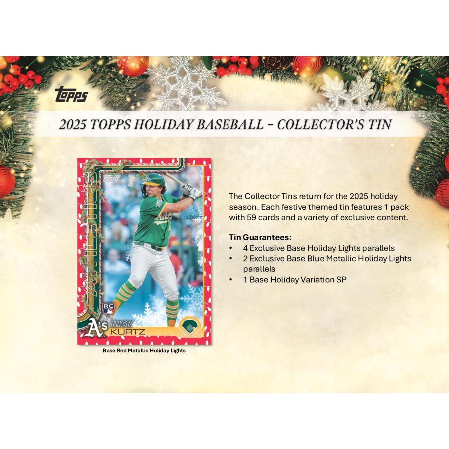 MLB 2025 TOPPS HOLIDAY HOBBY TIN 1BOX : トレカショップ CLEAR FILE 