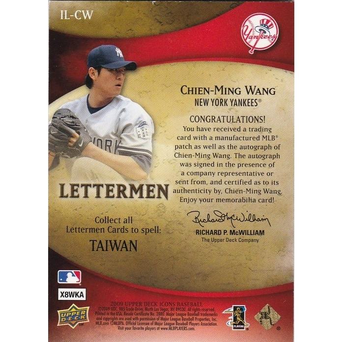 UD 2009 Icons 王建民 Chien-Ming Wang 1/2 Autographs 直筆サイン 