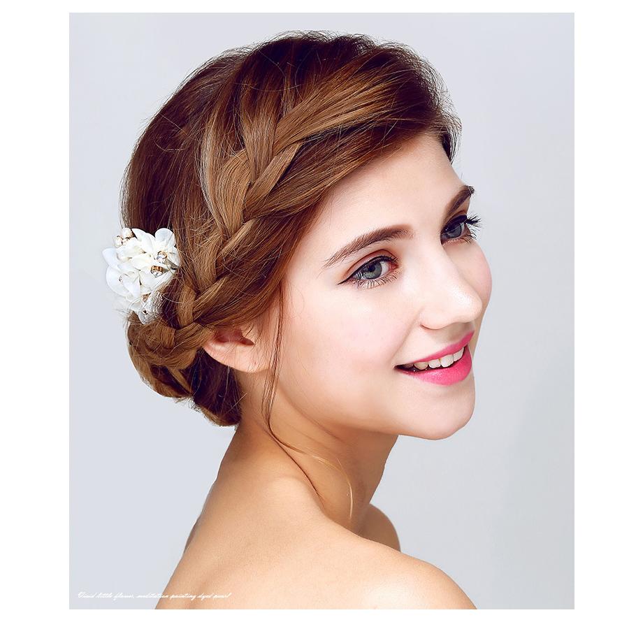 ヘッドドレス ブライダル フラワー パール ラインストーン ヘアピン 髪