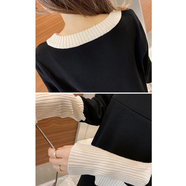ニットセットアップ トップス 体型カバー Ｖネック 2サイズ カジュアル シンプル レディース 長袖 重ね着 韓国ファッション おしゃれ |  | 04