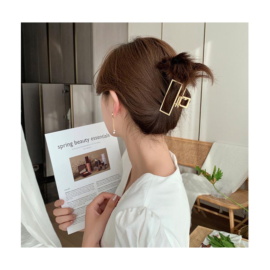 メタル ヘアクリップ ゴールド バンスクリップ シンプル  レディース かわいい スクエア 四角 扇形 大人っぽい ヘアアクセサリー 髪留め 韓国風 |  | 06