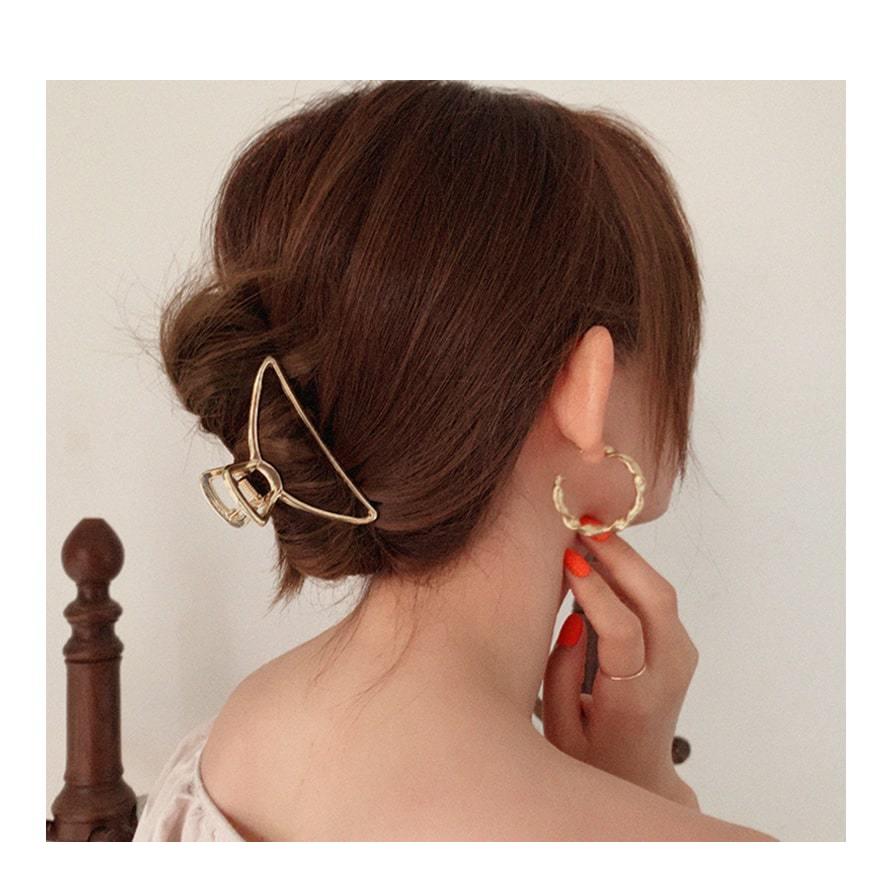 メタル ヘアクリップ ゴールド バンスクリップ シンプル  レディース かわいい スクエア 四角 扇形 大人っぽい ヘアアクセサリー 髪留め 韓国風 |  | 11