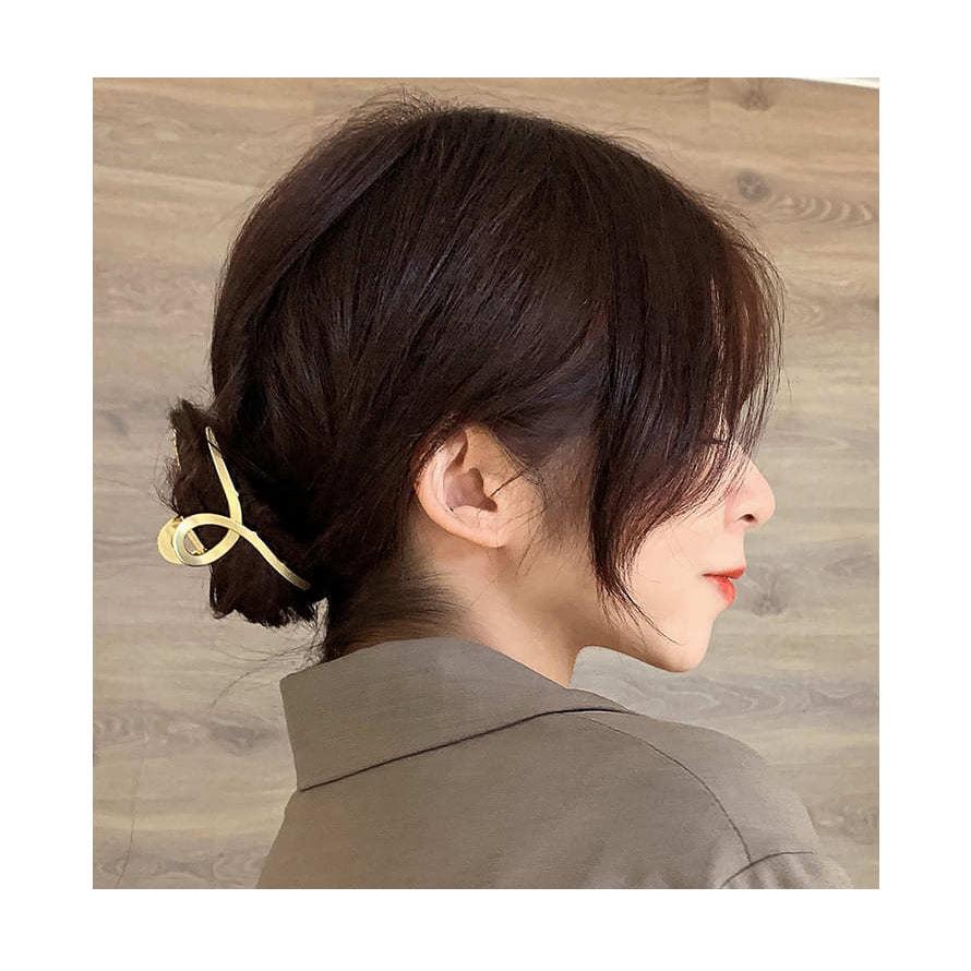 メタル ヘアクリップ ゴールド バンスクリップ シンプル  レディース かわいい スクエア 四角 扇形 大人っぽい ヘアアクセサリー 髪留め 韓国風 |  | 12