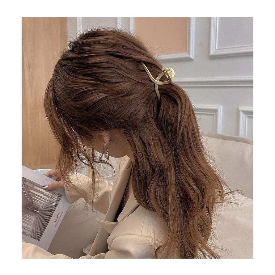 メタル ヘアクリップ ゴールド バンスクリップ シンプル  レディース かわいい スクエア 四角 扇形 大人っぽい ヘアアクセサリー 髪留め 韓国風 |  | 13