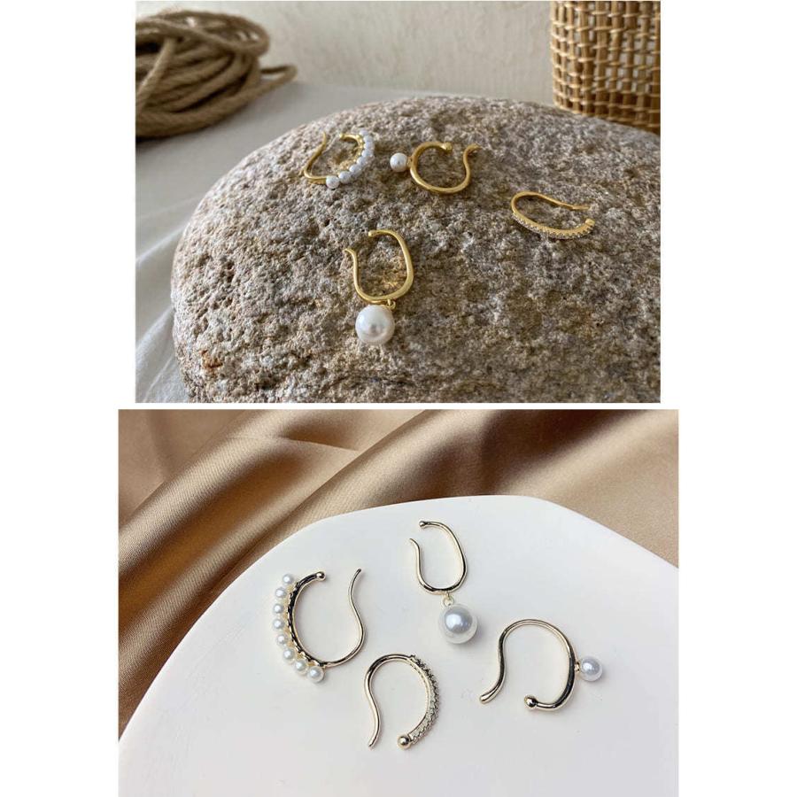 イヤーカフ パール 4点セット イヤークリップ オーバル 韓国風 レディース 安い シンプル プチプラ ゴールド かわいい おしゃれ |  | 03