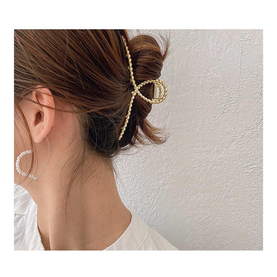 ヘアクリップ バンスクリップ 大きめ 波 メタルライン　シルバー　ゴールド ヘアクリップ バンスクリップ 大きめ 波 メタルライン シルバー