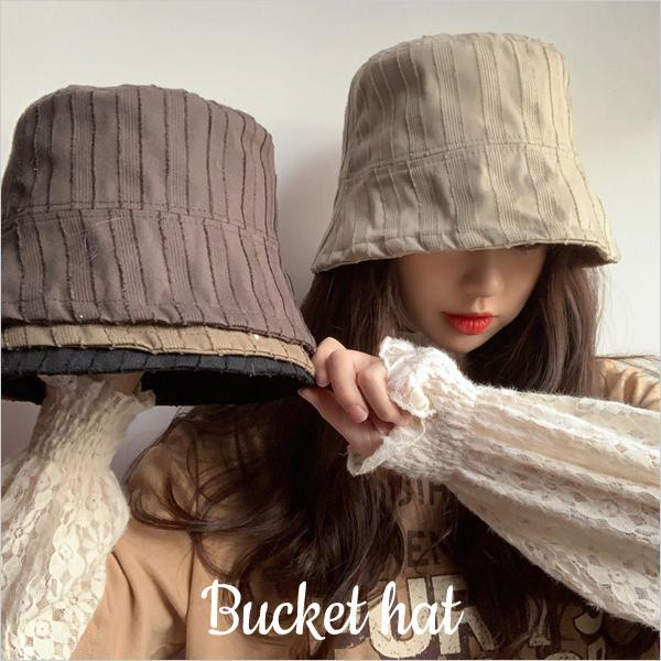 バケットハット フリンジ レディース バケハ 帽子 韓国 ライン おしゃれ シンプル 無地 | 