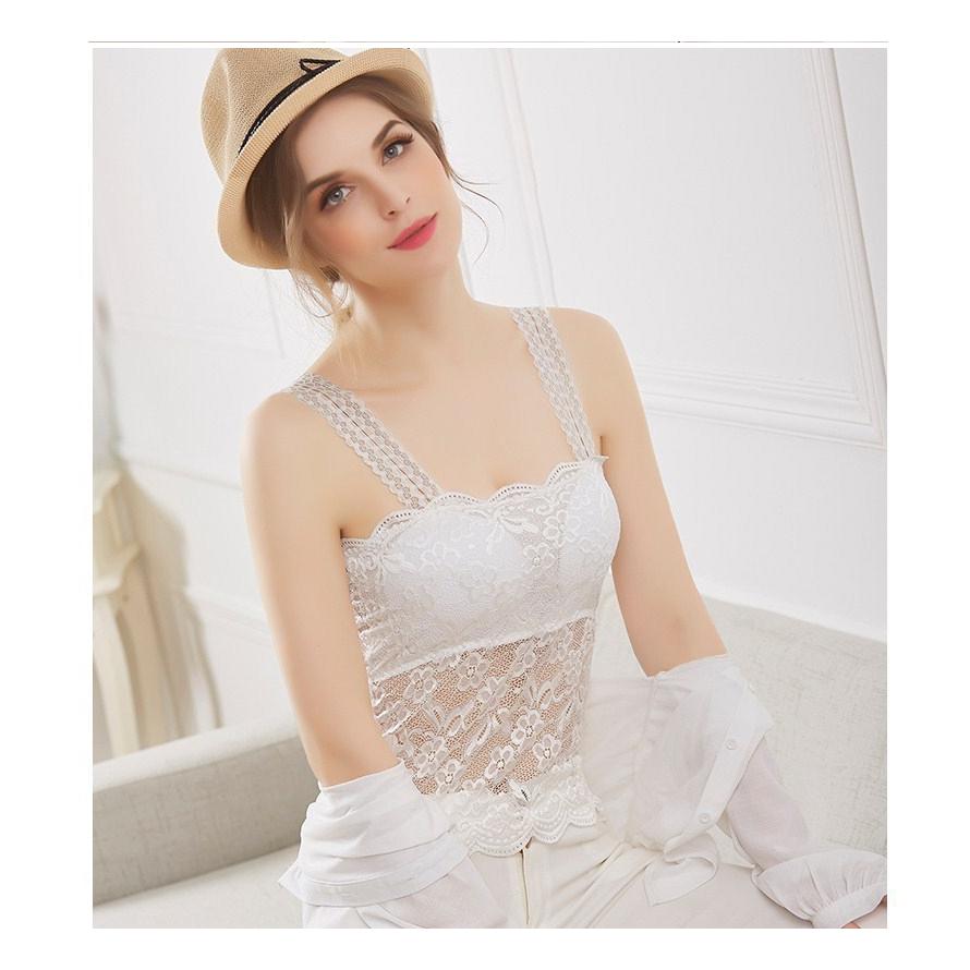 キャミソール レース ブラカップ付きキャミソール トップス  シースルー レディース インナー 重ね着 韓国ファッション おしゃれ |  | 01