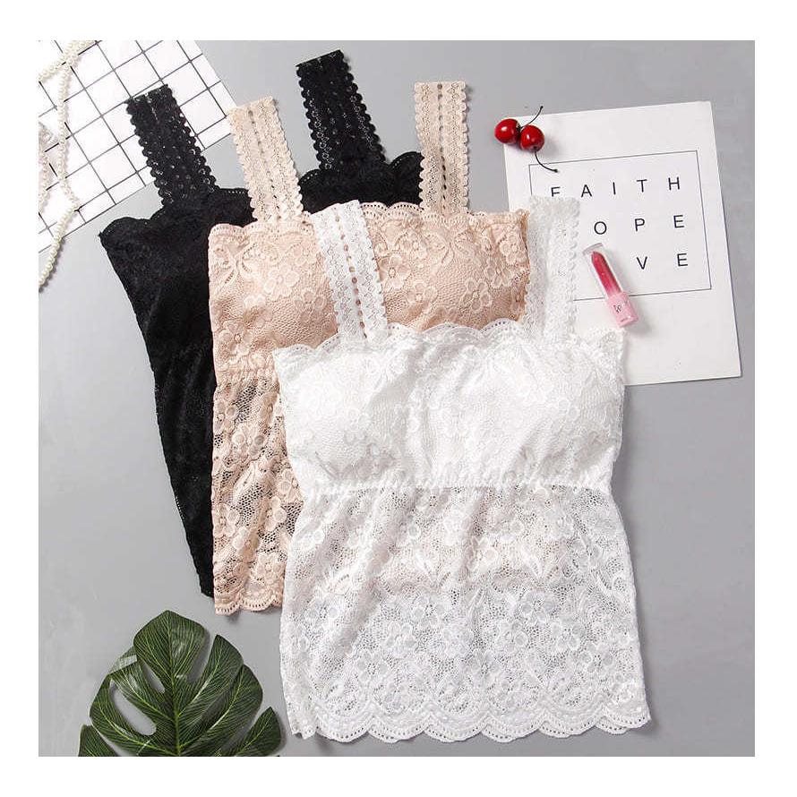 キャミソール レース ブラカップ付きキャミソール トップス  シースルー レディース インナー 重ね着 韓国ファッション おしゃれ |  | 12