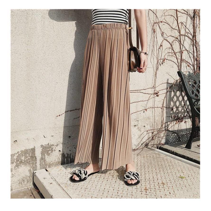 プリーツ ワイドパンツ 夏 プリーツパンツ レディース ウエストゴム きれいめ 大人可愛い 韓国 おしゃれ シンプル 無地 |  | 12