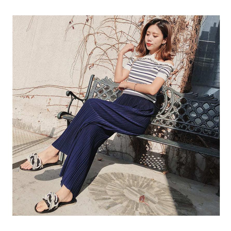 プリーツ ワイドパンツ 夏 プリーツパンツ レディース ウエストゴム きれいめ 大人可愛い 韓国 おしゃれ シンプル 無地 |  | 14