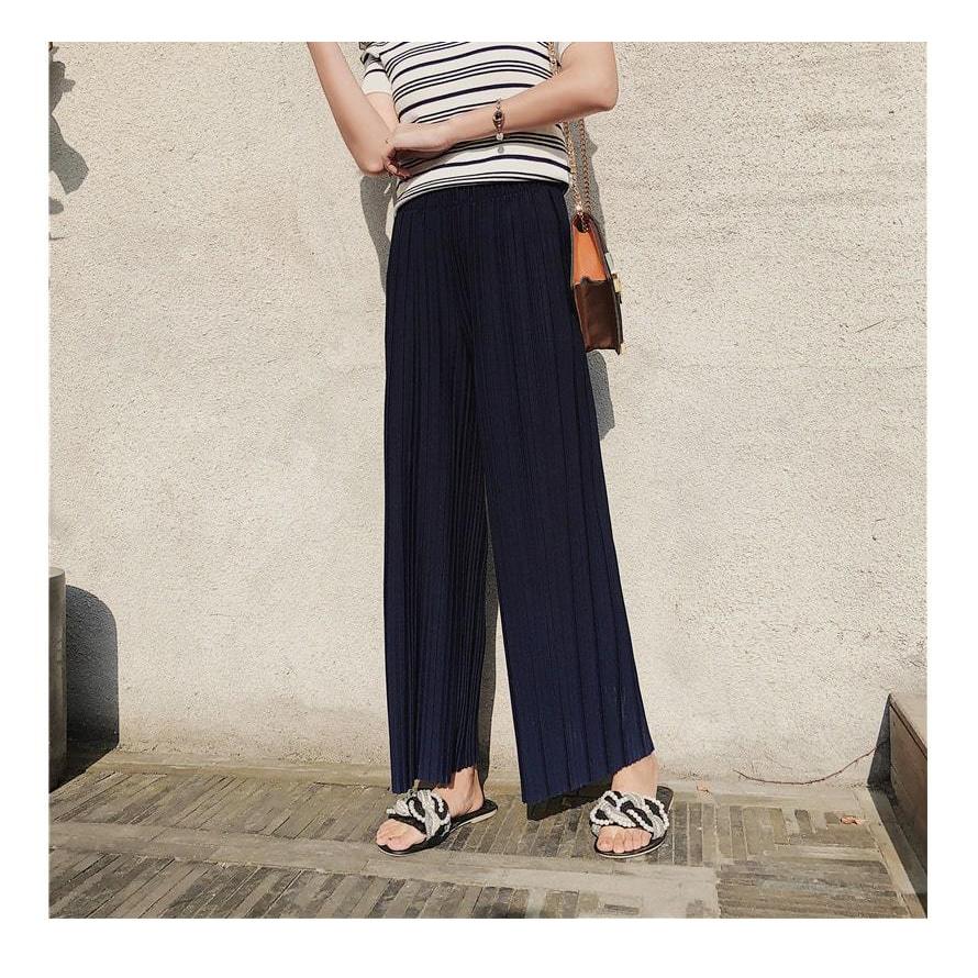 プリーツ ワイドパンツ 夏 プリーツパンツ レディース ウエストゴム きれいめ 大人可愛い 韓国 おしゃれ シンプル 無地 |  | 16
