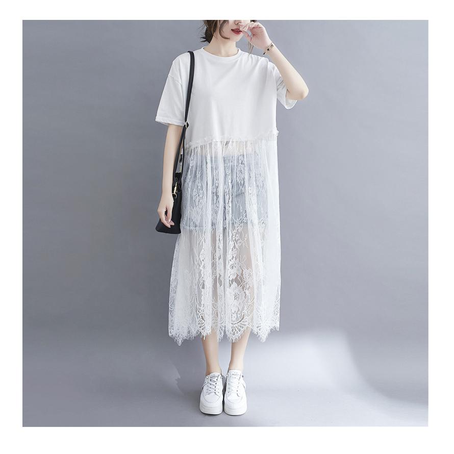 レース ロングtシャツ 重ね着 切り替え 半袖 ティーシャツ 夏 レディース きれいめ 大人可愛い 韓国 おしゃれ シンプル Ap 80 Opp袋のclearpack Jp 通販 Yahoo ショッピング