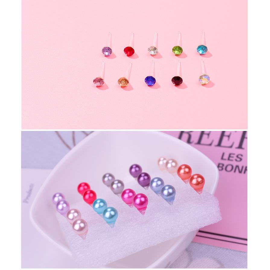 ミニストーン 樹脂ピアス セット レディース 6種類 安い プチデザイン シンプル  カラー豊富 ハートケース キューブ |  | 08