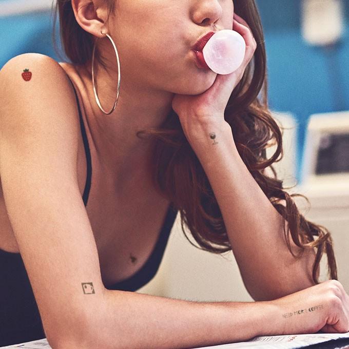 水なしでつけれる タトゥーシール ロング ワンポイント 韓国 タトゥーシール チカロカ chicaloca リアルタトゥーシール 腕 背中 首 足 かわいいタトゥー |  | 05