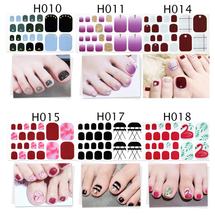フットネイルシール 2+2 フルカバー 貼るだけ 簡単 無地 ラメ ハート ネイルアート セルフネイル ペディネイル 韓国風 ネイルシール 脚 フット 足 ネイル |  | 02