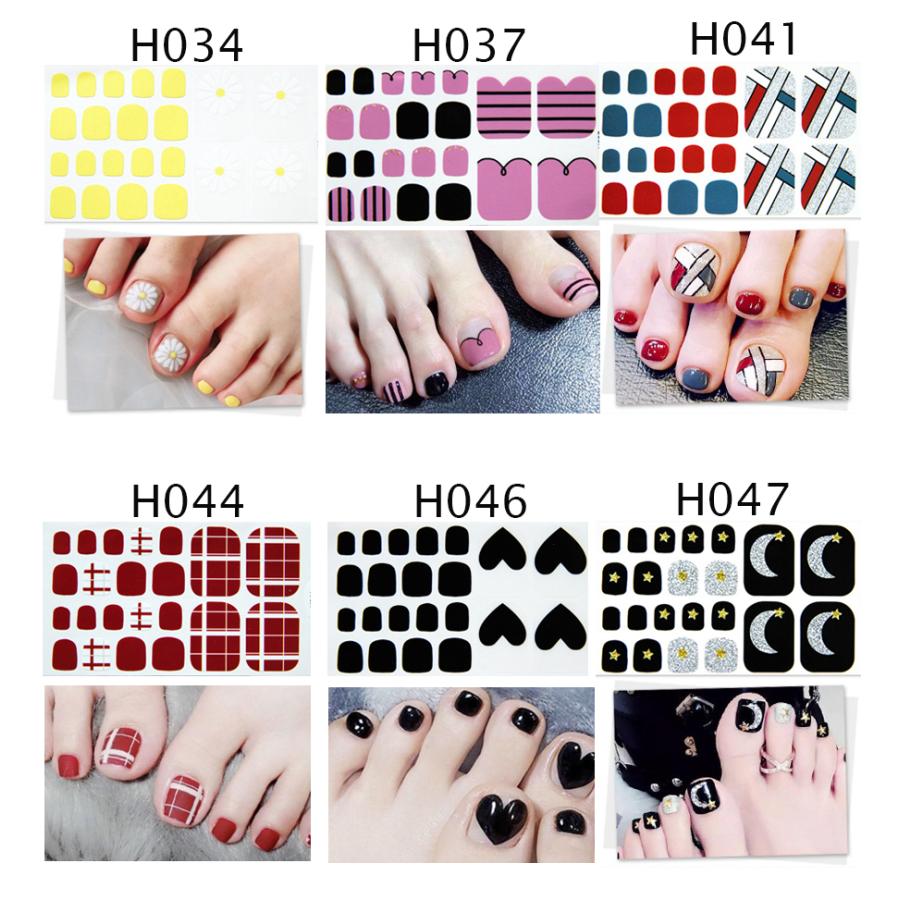 フットネイルシール 2+2 フルカバー 貼るだけ 簡単 無地 ラメ ハート ネイルアート セルフネイル ペディネイル 韓国風 ネイルシール 脚 フット 足 ネイル |  | 04