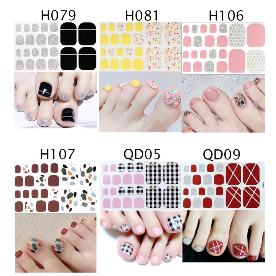 フットネイルシール 2+2 フルカバー 貼るだけ 簡単 無地 ラメ ハート ネイルアート セルフネイル ペディネイル 韓国風 ネイルシール 脚 フット 足 ネイル |  | 07