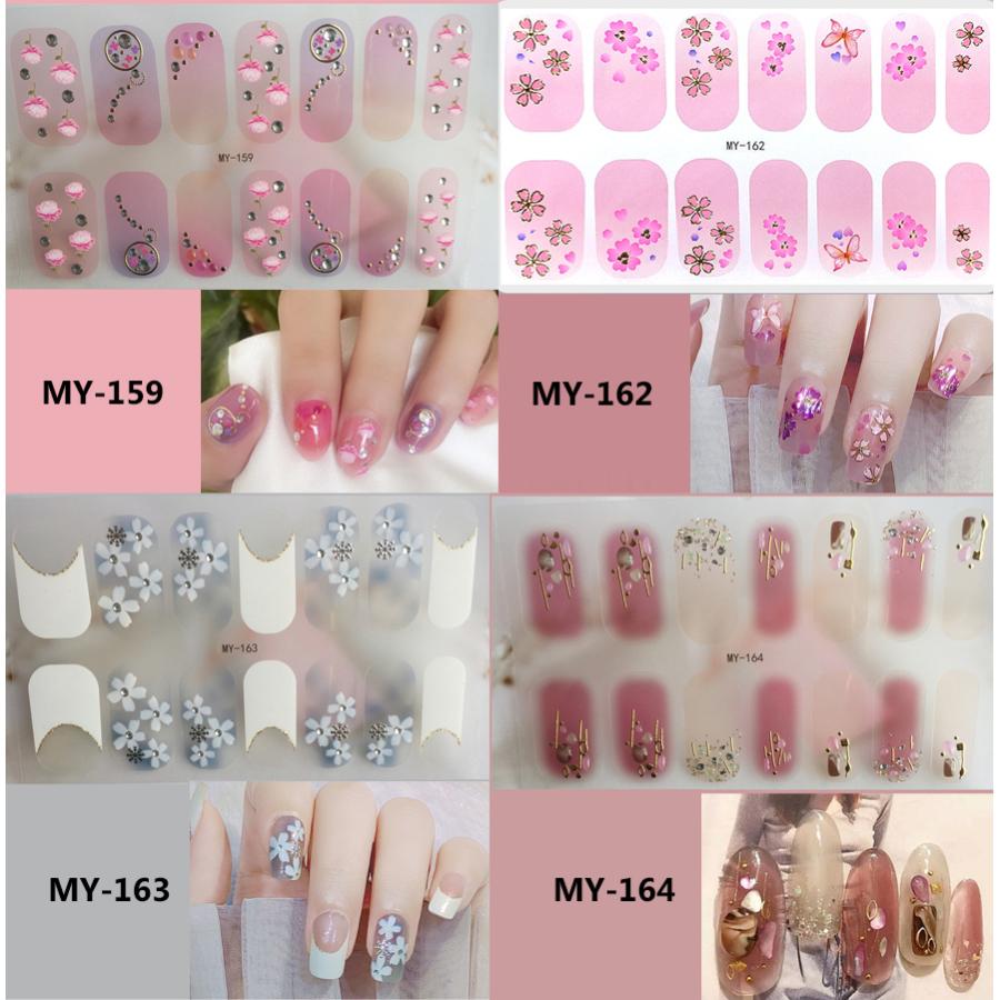 ネイルシール 2+2 3D 貼るだけ フルカバー 簡単 立体 韓国風 ジェル