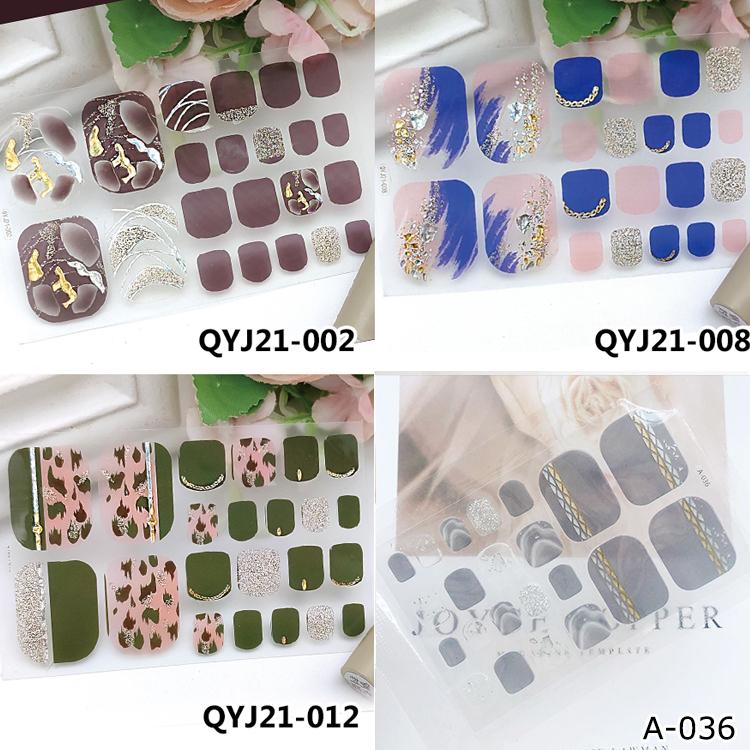 ネイルシール 2+2 フット フットネイルシール 3D 貼るだけ フルカバー 夏 花 簡単 立体 韓国風 ジェルネイルシール |  | 05