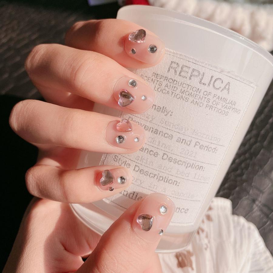 ネイルチップ ショート グミシール付き 韓国 ブライダル 華やか キラキラ グリッター ストーン シンプル つけ爪 成人式 卒業式 前撮り 二次会 |  | 14