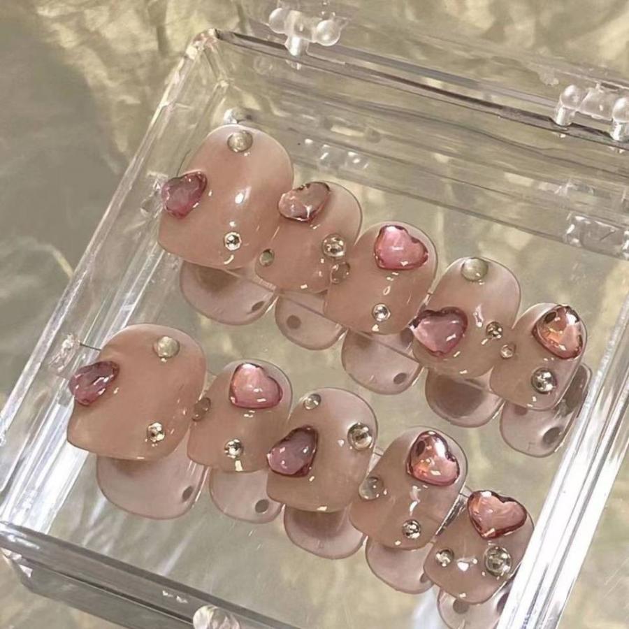 ネイルチップ ショート グミシール付き 韓国 ブライダル 華やか キラキラ グリッター ストーン シンプル つけ爪 成人式 卒業式 前撮り 二次会 |  | 15