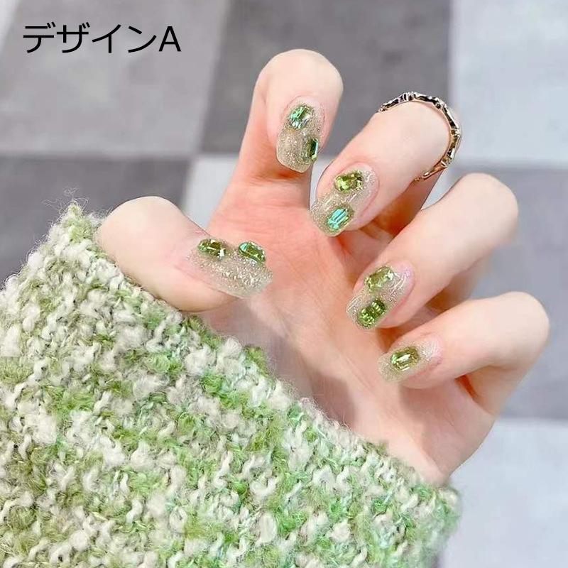 ネイルチップ ショート グミシール付き 韓国 ブライダル 華やか キラキラ グリッター ストーン シンプル つけ爪 成人式 卒業式 前撮り 二次会 |  | 01