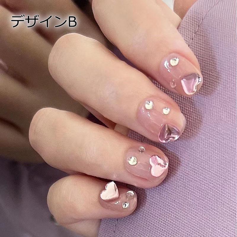 ネイルチップ ショート グミシール付き 韓国 ブライダル 華やか キラキラ グリッター ストーン シンプル つけ爪 成人式 卒業式 前撮り 二次会 |  | 02