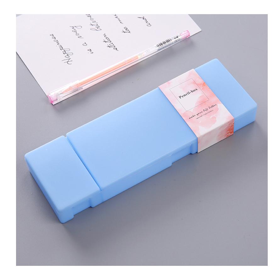 パステルカラー ペンケース 長方形 ハード 韓国 半透明 シンプル 小物