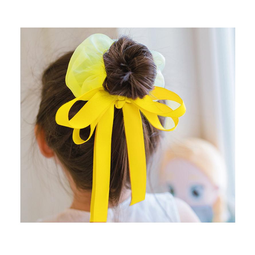 キッズ リボンシュシュ ヘアゴム 子供用シュシュ かわいい 小さめ