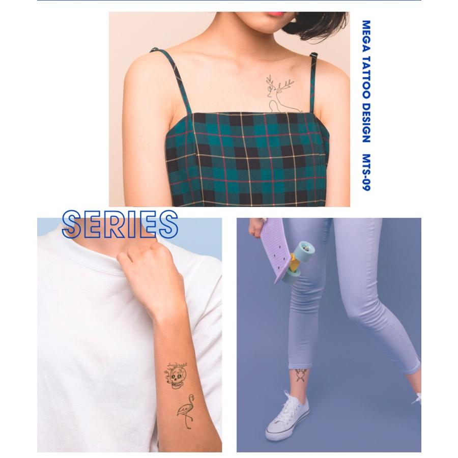 韓国 タトゥーシール ワンポイント リアルタトゥーシール メガタトゥー 水なし 腕 背中 首 足 かわいいタトゥー |  | 18