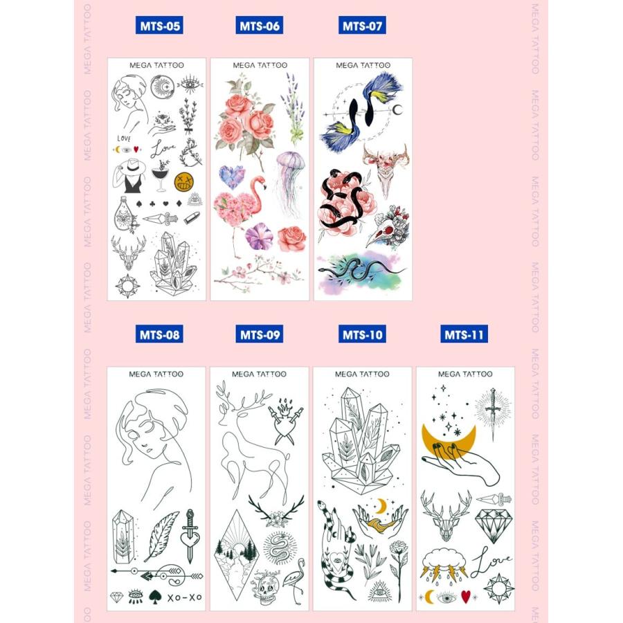 韓国 タトゥーシール ワンポイント リアルタトゥーシール メガタトゥー 水なし 腕 背中 首 足 かわいいタトゥー |  | 02