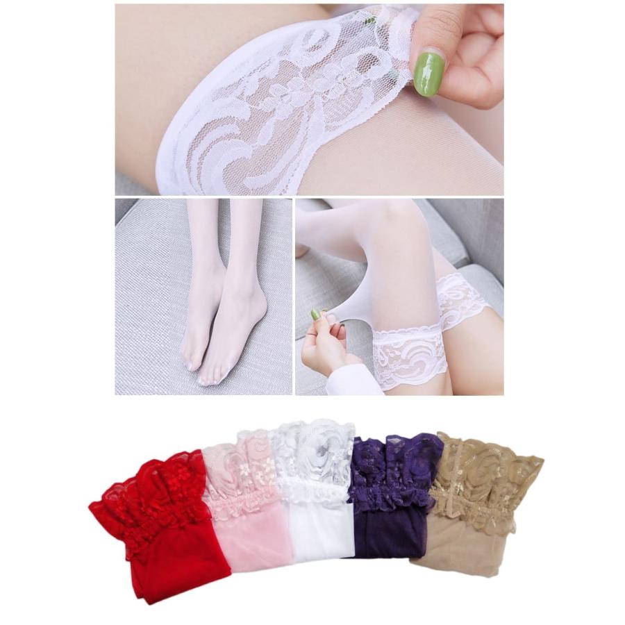 ニーハイストッキング ガーターストッキング レース コスプレ ブラック