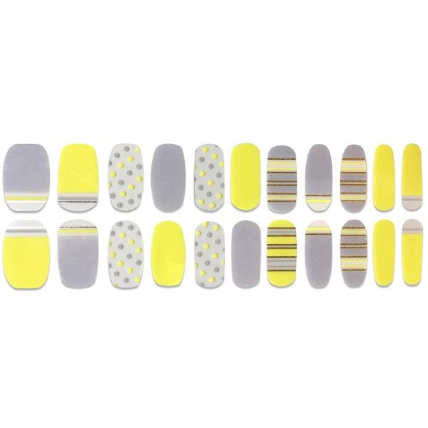 ゆうパケット 送料無料 ヴェルニアオングルス リアルジェルネイルステッカー V 01 ひよこ幼稚園 イエロー ライトグレー ドット ライン ネイルシール V 01 Opp袋のclearpack Jp 通販 Yahoo ショッピング