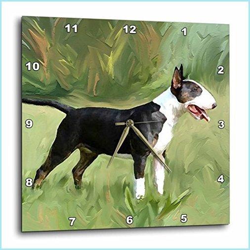 新品3dRose LLC Bull Terrier Wall Clock， 10 by 10-Inch
