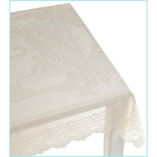 新品LORRAINE HOME FASHIONS Sharon Tablecloth， 52 by 70-Inch， Cream