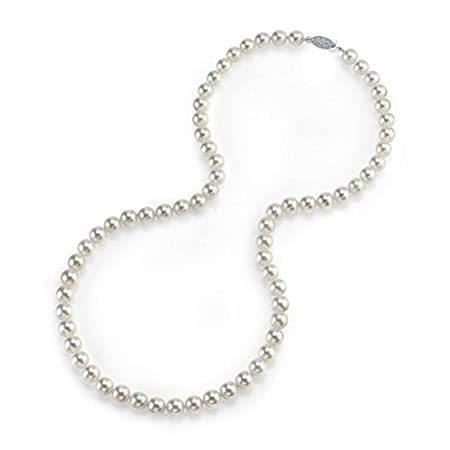 THE PEARL SOURCE 14K Gold 5.0-5.5mm Round Genuine White Japanese Akoya Salt