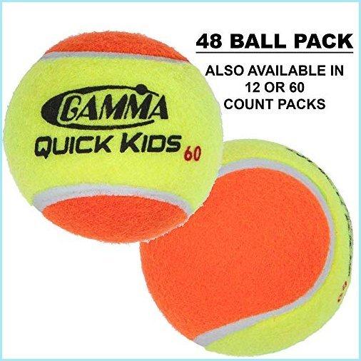 新品Gamma Sports Kids Training (Transition) Balls, Yellow Orange, Quick Kids 60, Bucket of 48