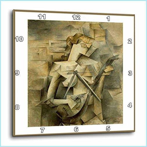 新品3dRose DPP_57638_2 Picasso Painting Girl with Mandolin 1917-Wall Clock, 13 by 13-Inch