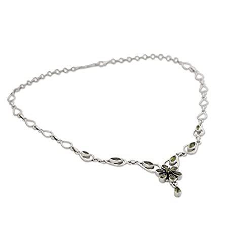 NOVICA Peridot .925 Sterling Silver Y Necklace, 18.5