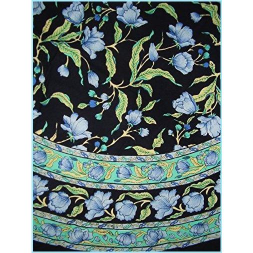 新品India Arts French Floral Round Cotton Tablecloth 70