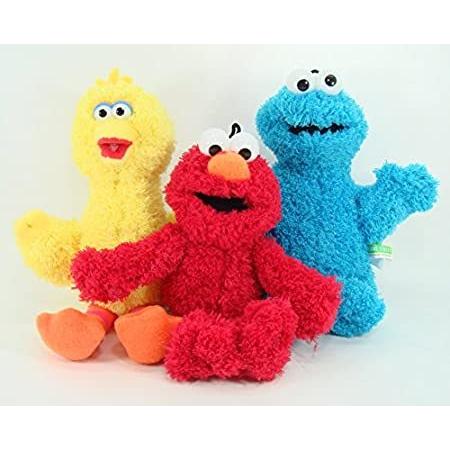 新品Sesame Street Classic Plush - 3 Pcs Set - Includes Elmo， Big Bird， and Cook