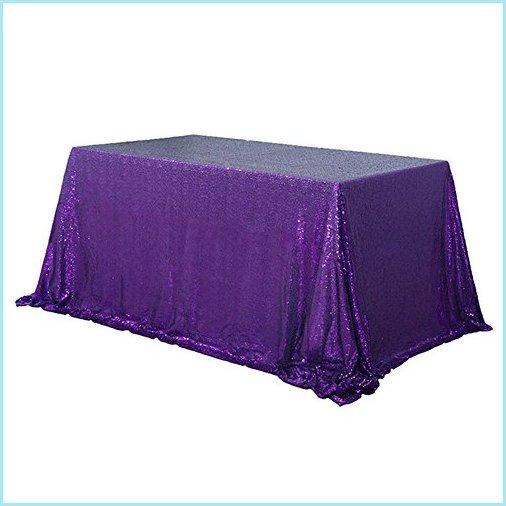 新品BalsaCircle 60x102-Inch Purple Rectangle Tablecloth for Wedding Party Cake Dessert Events Table Linens