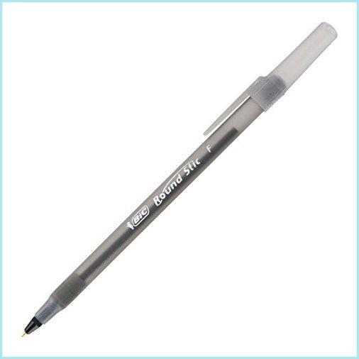 新品BIC Round Stic Fine Point Ballpoint Pens, 12 Black Ink Pens