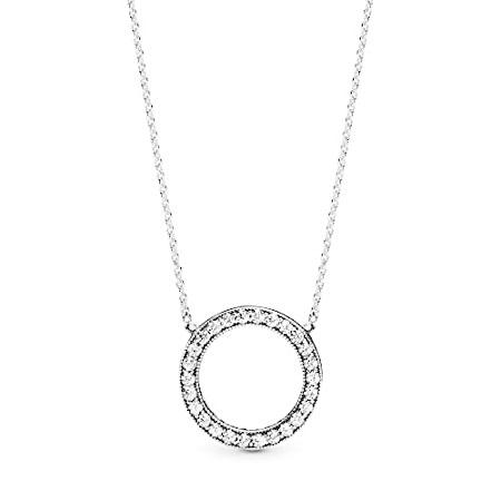 Pandora Jewelry Circle of Sparkle Cubic Zirconia Necklace in Sterling Silve